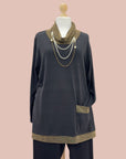 Maglia Collo Chunky Lamè