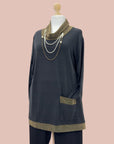 Maglia Collo Chunky Lamè